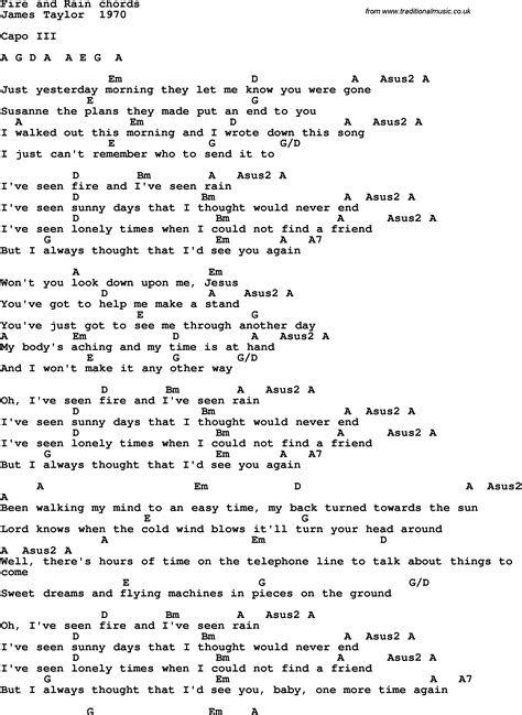 fire and rain chords and lyrics|ive seen fire and rain chords.